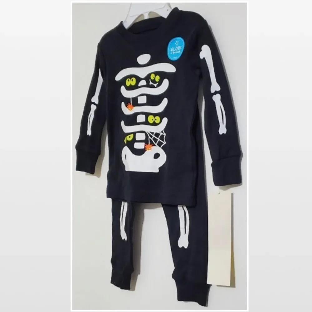 New Baby Kid Halloween Skeleton 2 Piece Set 12 Months